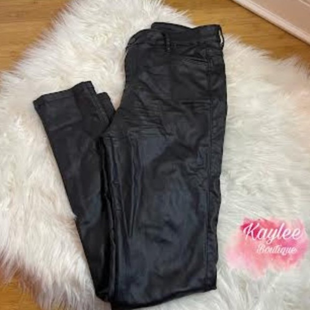 Black High Waisted Leather Pants